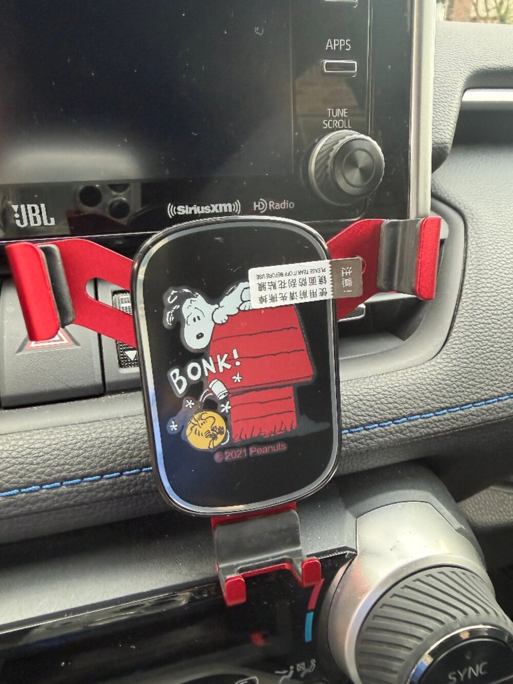 Peanuts Snoopy BONK! Car Air Vent Phone Holder Mount Adjustable NWT 2021 - Picture 4 of 5